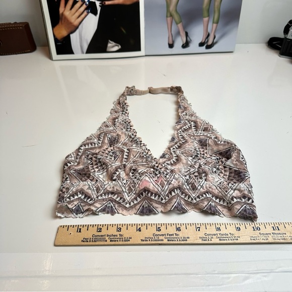 PINK Victoria's Secret Brown Embellished Crop Halter bralette - Picture 2 of 5
